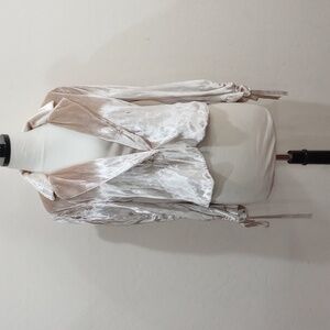 NEW! Vintage Wendy Hil Cream Velour Blazer Jacket With Jeweled Button, Size 10